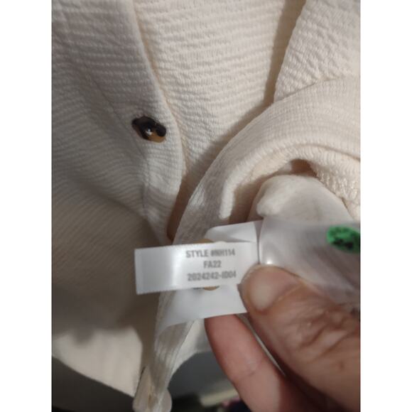 Madewell Pieced-Sleeve Cardigan Flower buttons XXS Preppy Academia Oversized - Picture 8 of 9